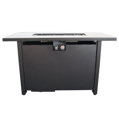 Outdoor Fire Pit Table With Smoked Glass Top