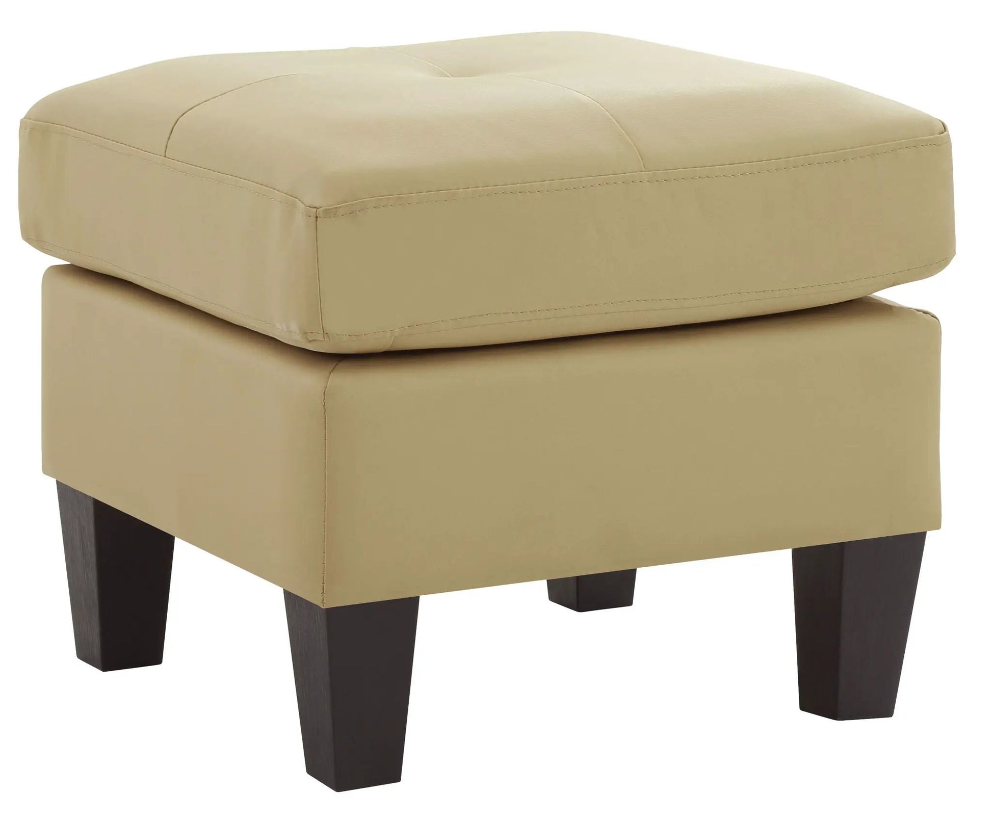 Casual Ottoman beige upholstered with dark wood legs by Unique Piece Furniture on Tampa Home & Garden Store