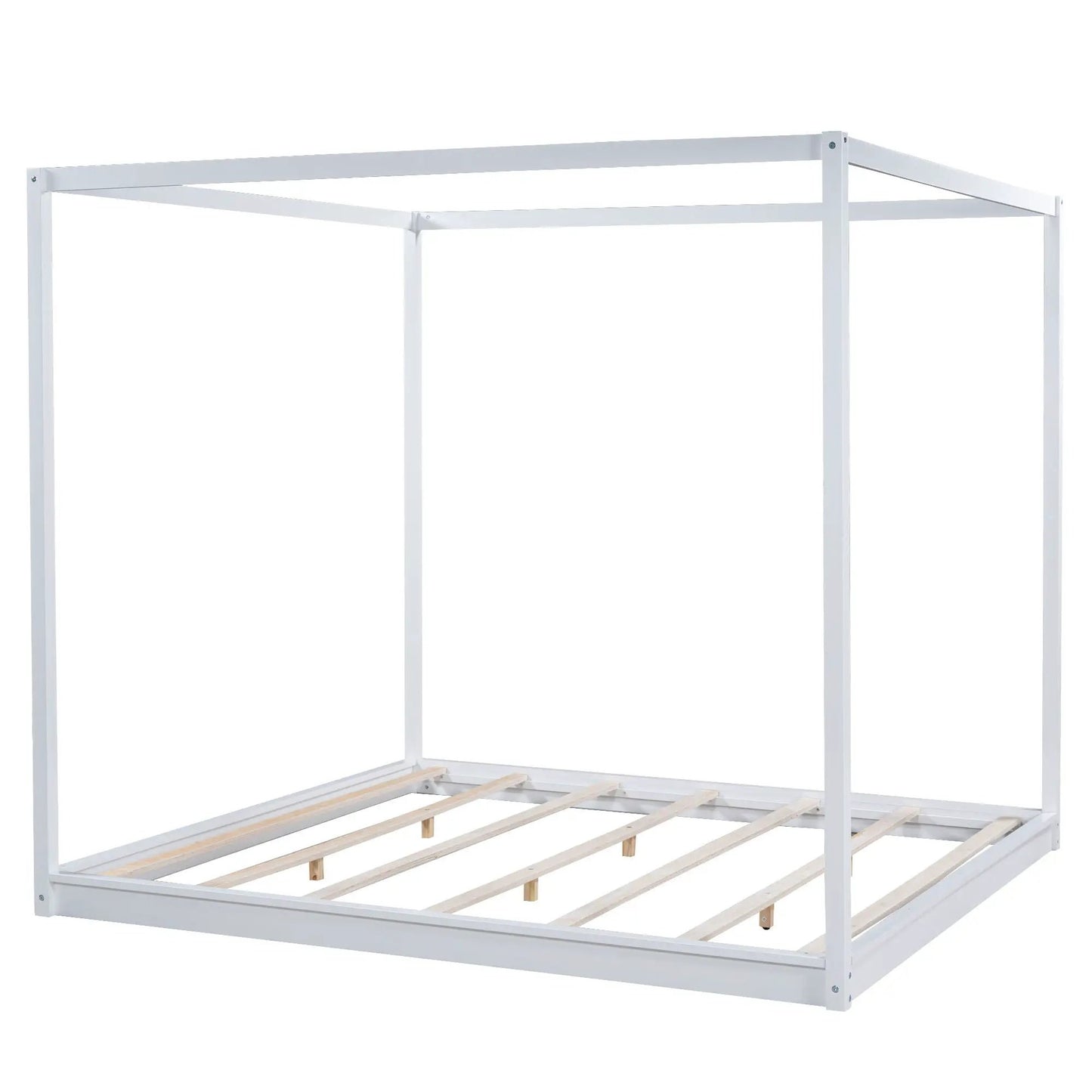 Wood Canopy Platform Bed white frame with airflow slats by Unique Piece Furniture on Tampa Home & Garden Store