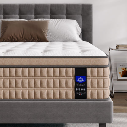 King 14in Hybrid Mattress by HouseOfZazla with gel memory foam and pocket springs on Tampa Home & Garden Store