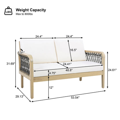 4 Piece Acacia Wood Outdoor Patio and Garden Set