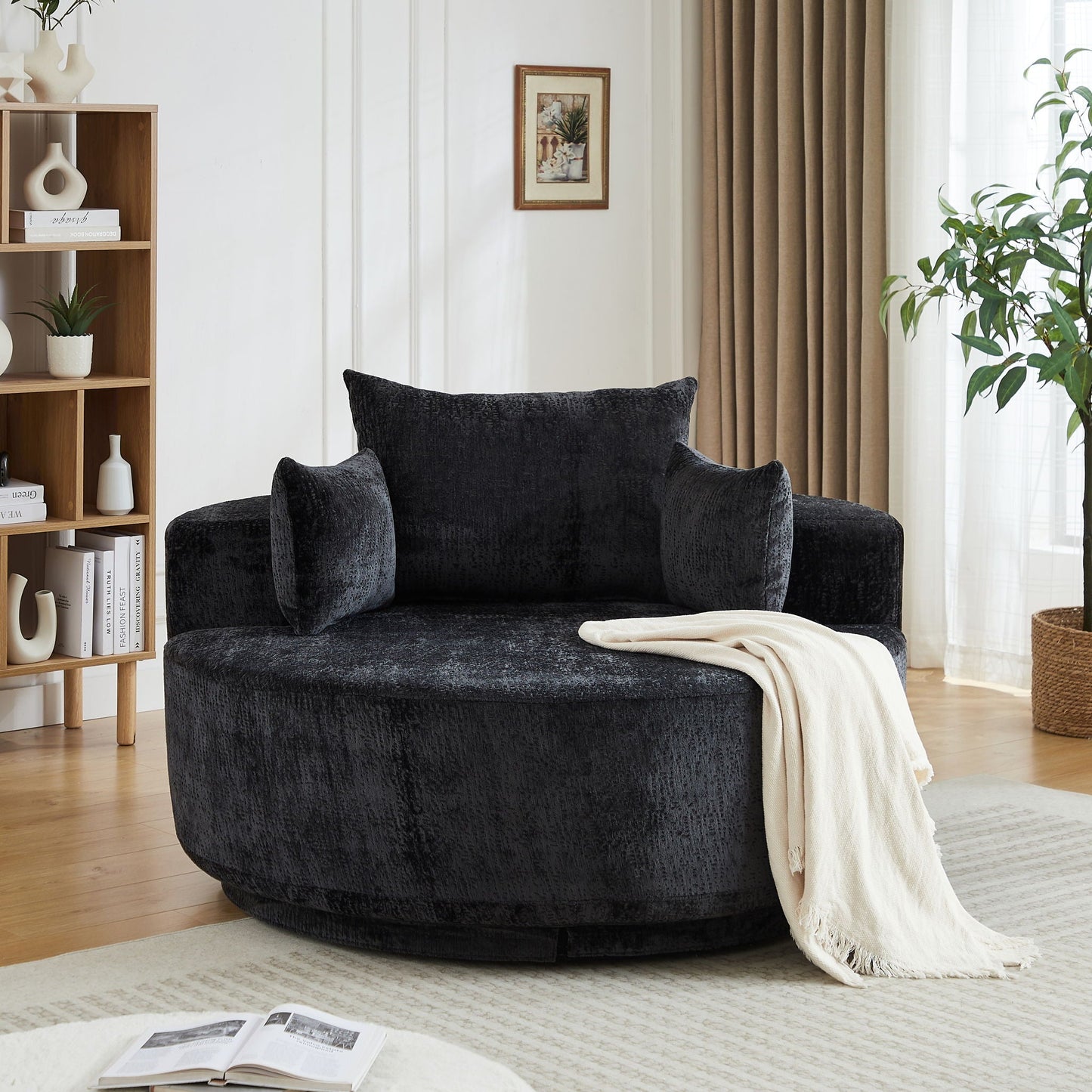 Modern Single Sofa and Swivel Sleeper Chair