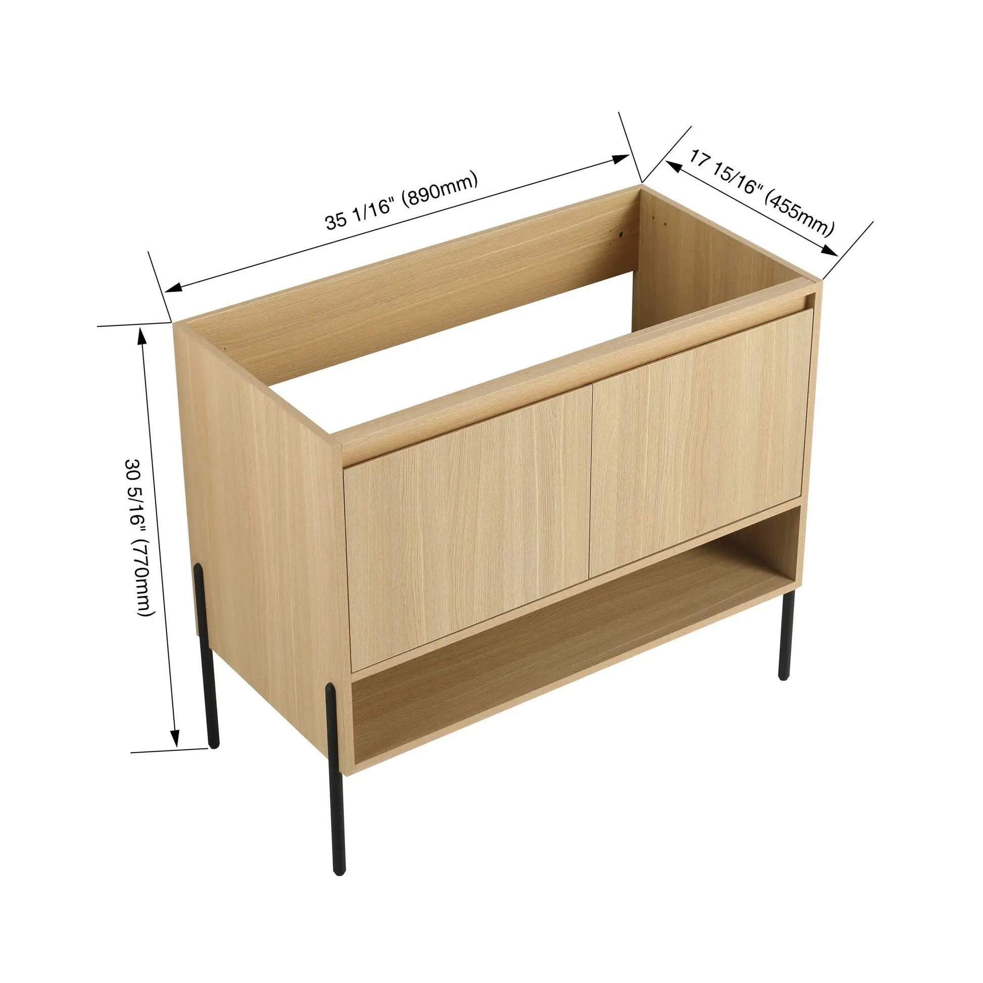 Freestanding oak bathroom vanity with soft-close cabinet doors by Unique Piece Furniture on Tampa Home & Garden Store