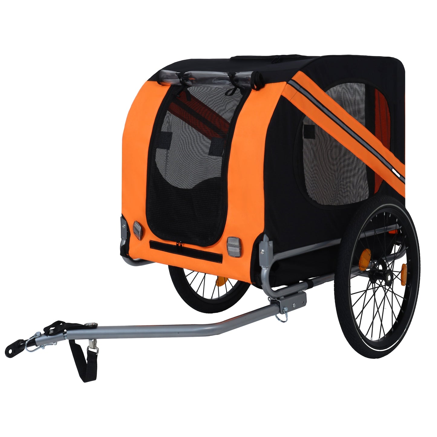 Large folding dog bike trailer, 66lb capacity, orange/black all-terrain carrier HouseOfZazla on Tampa Home & Garden Store