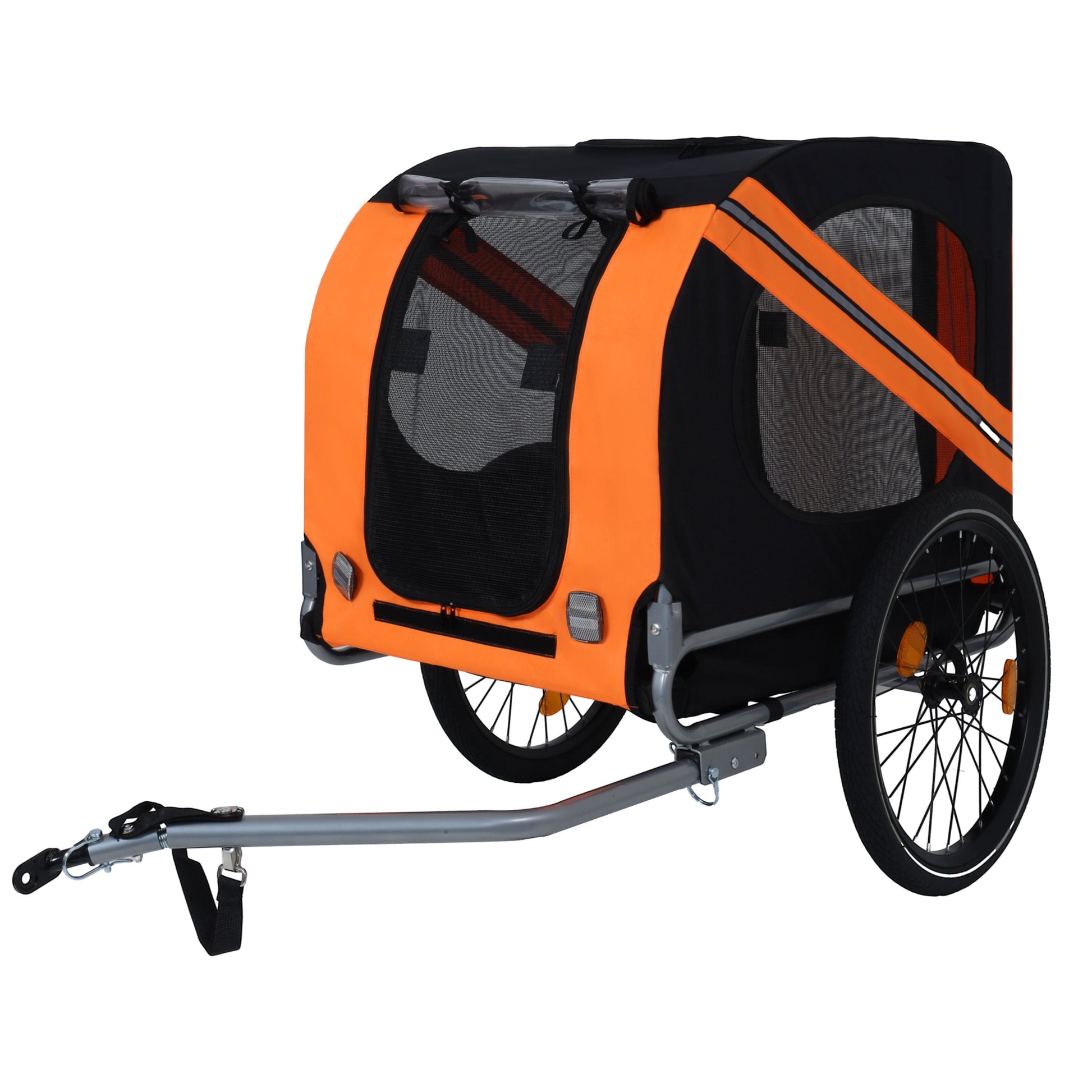 Large folding dog bike trailer, 66lb capacity, orange/black all-terrain carrier HouseOfZazla on Tampa Home & Garden Store