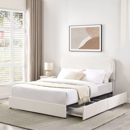 Liv Upholstered Storage Platform Bed with Drawers