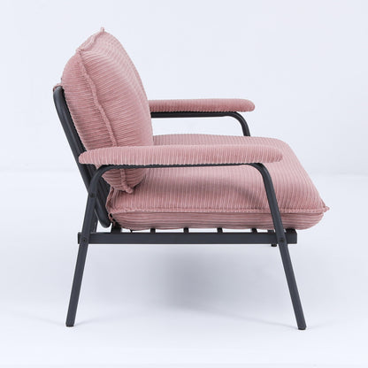 HouseOfZazla stationary sofa with pink corduroy fabric and slim metal frame on Tampa Home & Garden Store