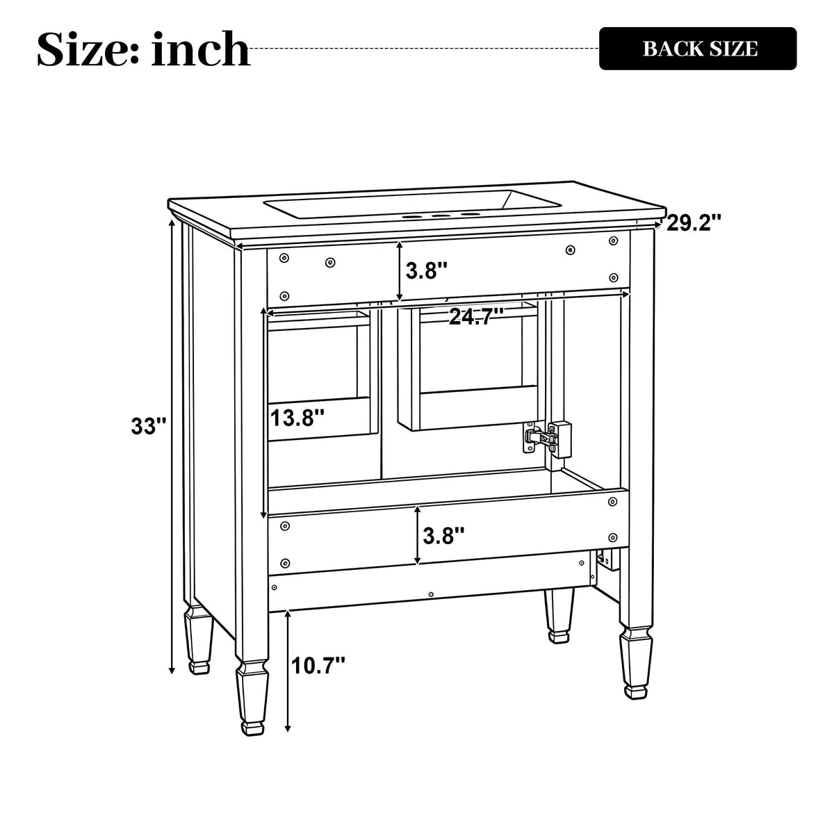 Freestanding vanity with drawer and soft-close doors in green or white, HouseOfZazla on Tampa Home & Garden Store