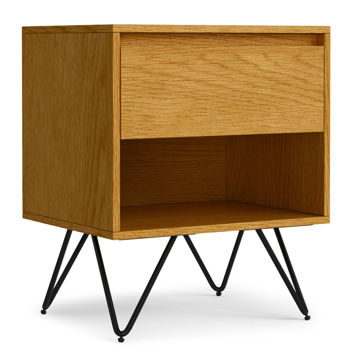 Hunter Nightstand with real wood veneer in light brown, accent piece by HouseOfZazla on Tampa Home & Garden Store