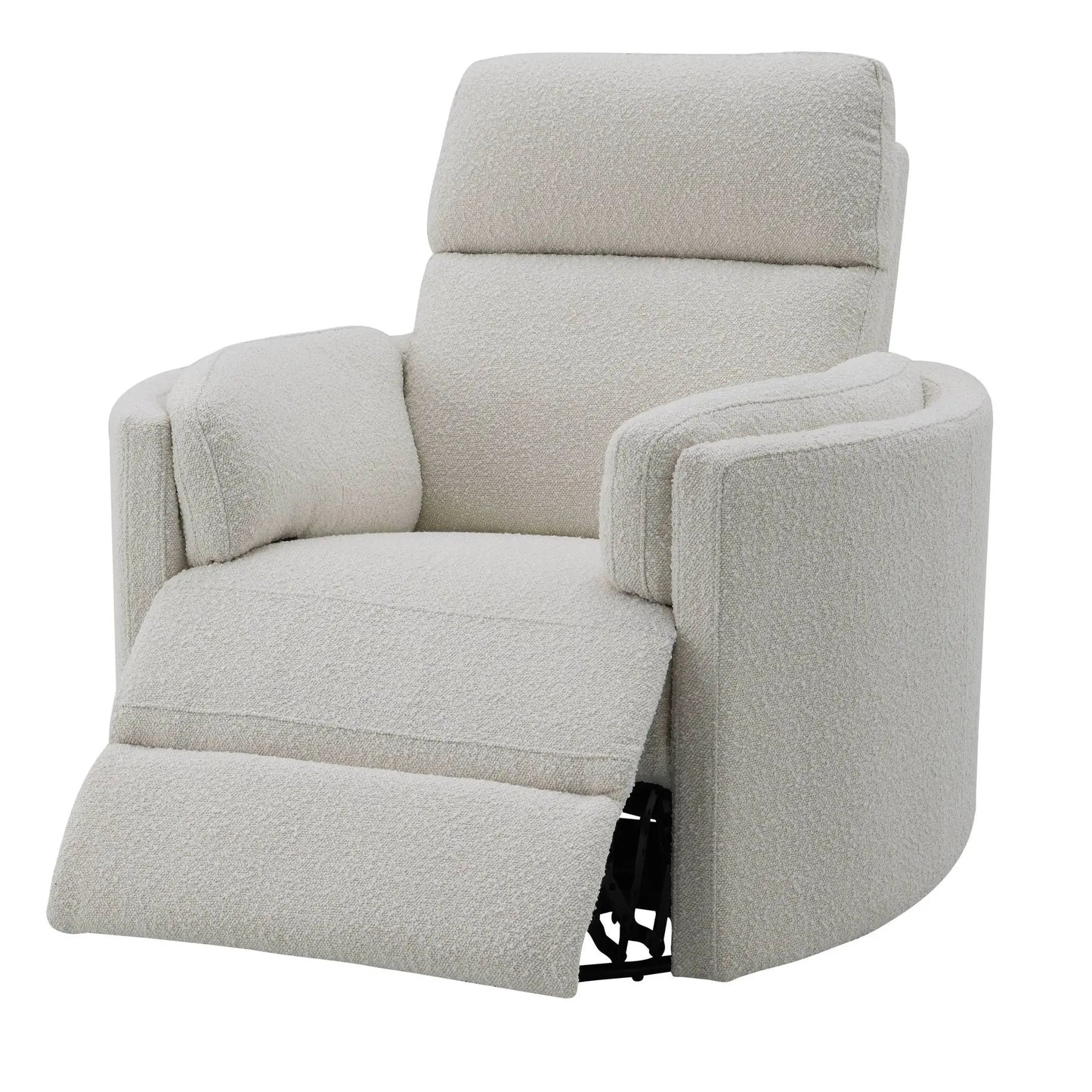 Sagen glider recliner in beige textured fabric with swivel base on Tampa Home & Garden Store
