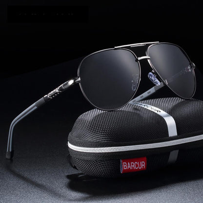 Stevvex polarized aviator sunglasses with UV400, dark lenses; includes 1 BARCUR case on Tampa Home & Garden Store