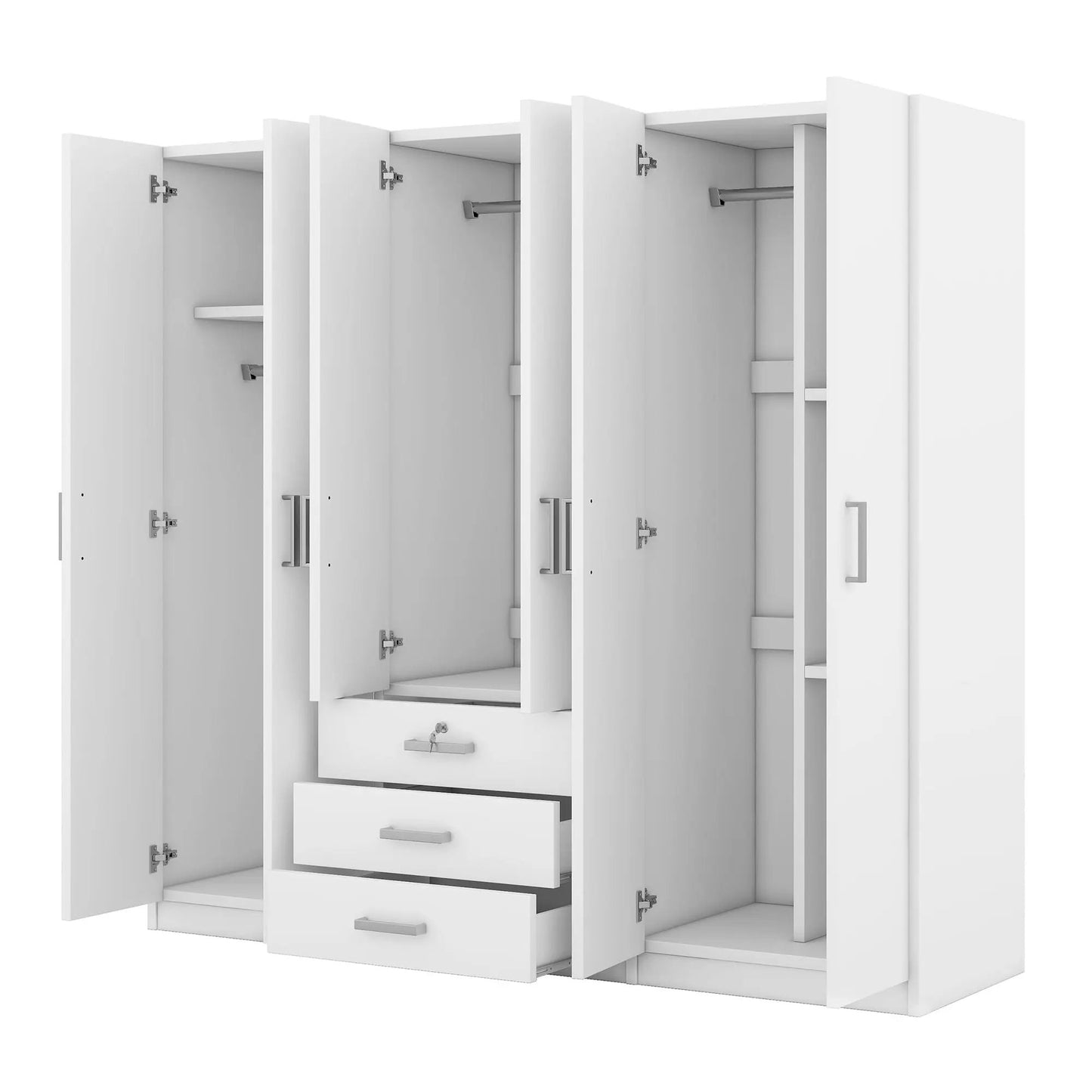 6 Doors Wardrobe Storage for Bedroom with Drawers