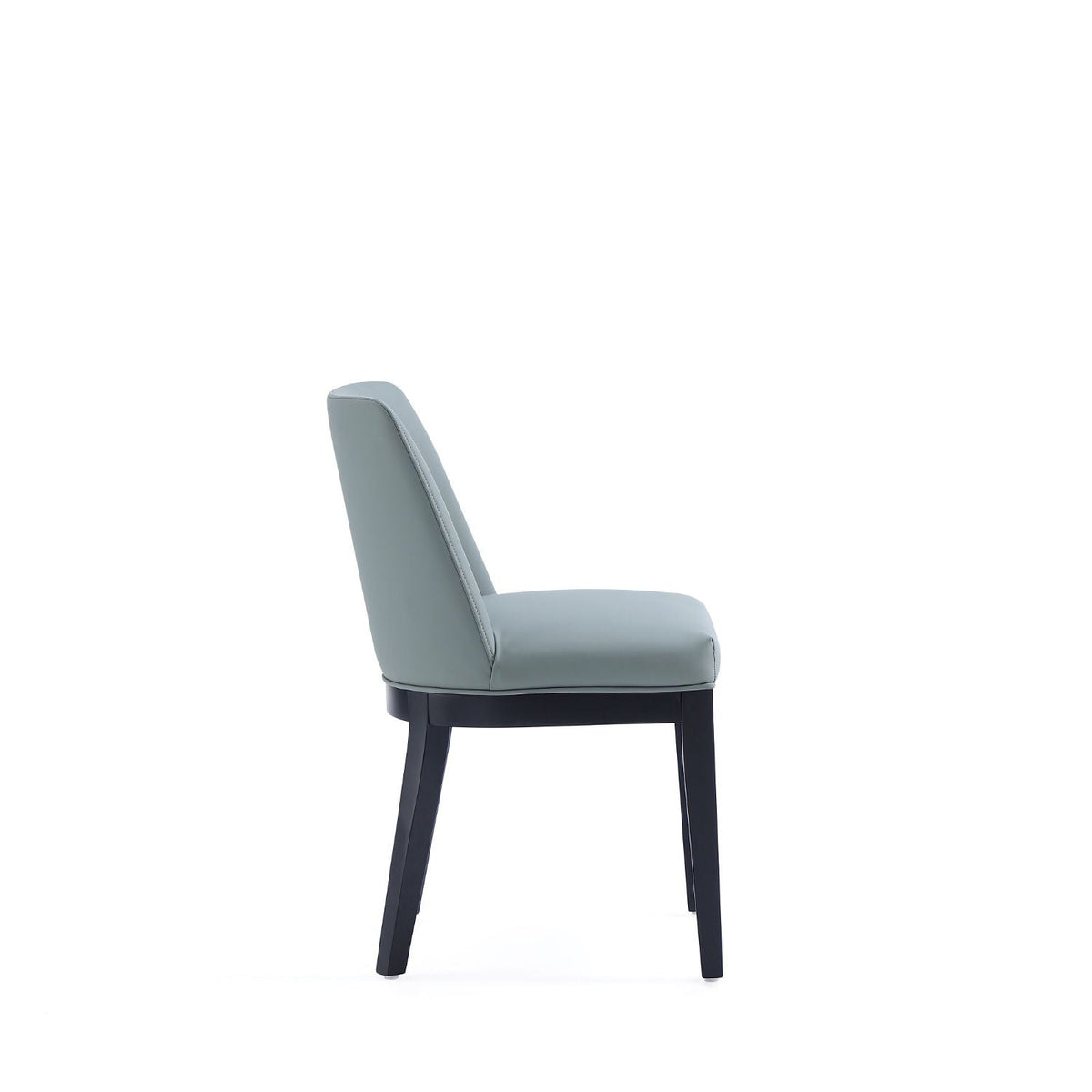 Upholstered dining chair in gray with a solid beech frame and black legs on Tampa Home & Garden Store