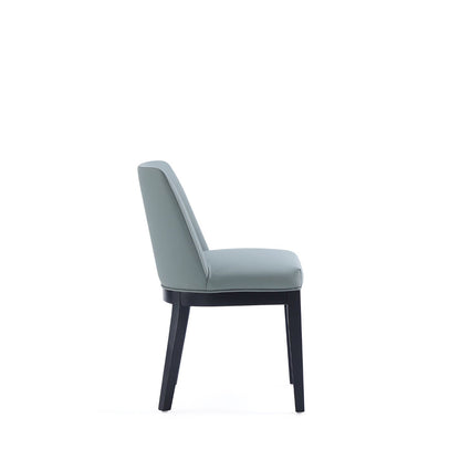 Upholstered dining chair in gray with a solid beech frame and black legs on Tampa Home & Garden Store