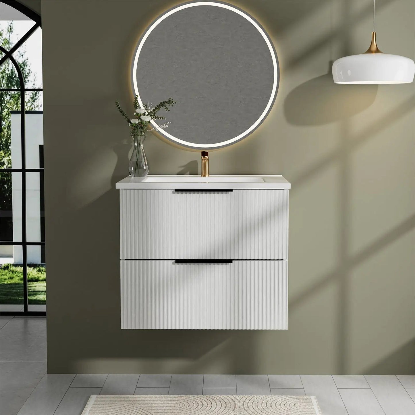 Floating Wall Mounted Vanity Sink and Drawers