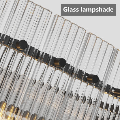 37-Inch modern black round 8-light crystal chandelier with glass prisms by HouseOfZazla on Tampa Home & Garden Store