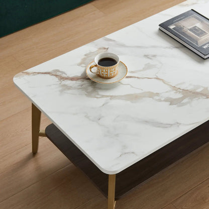 Coffee Table for Living Room, Golden White