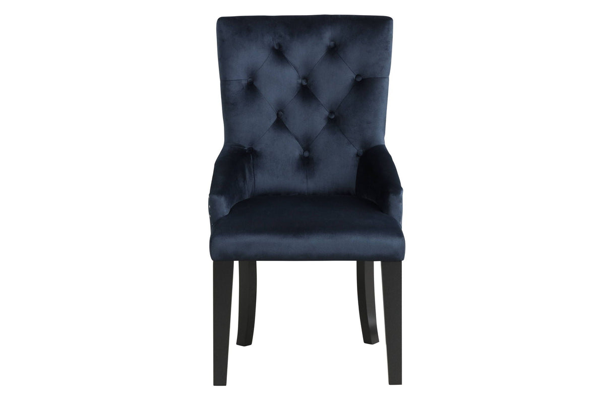 Varian II Side Chair dark navy velvet with tufted backrest HouseOfZazla kids' chair on Tampa Home & Garden Store