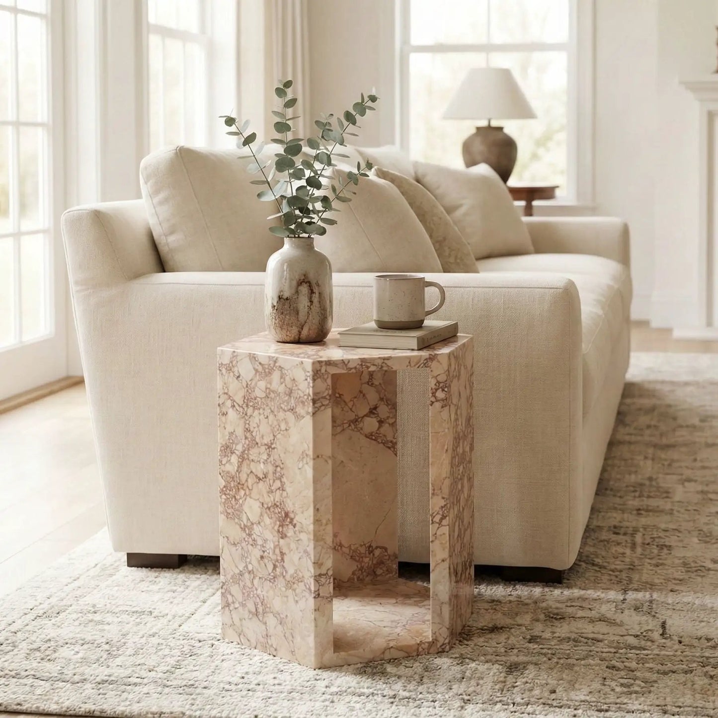 Hexagon Side Table in Modern Minimalist Style
