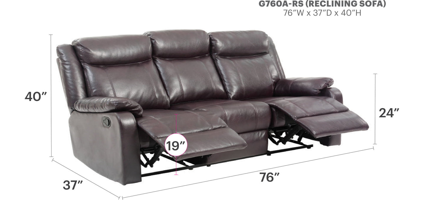 Contemporary Three Seater Reclining Sofa