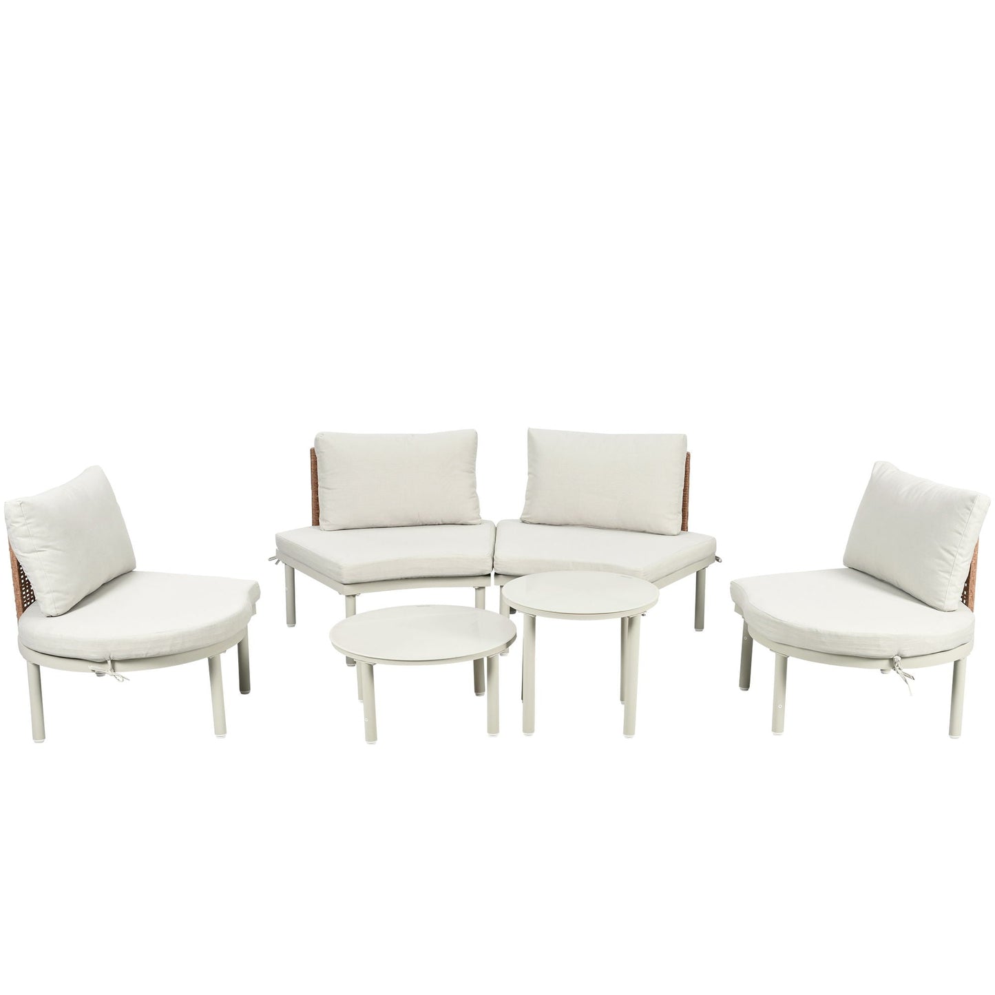 Outdoor Patio 6 Piece Sofa Set And Cushions