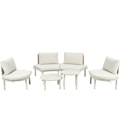 Outdoor Patio 6 Piece Sofa Set And Cushions