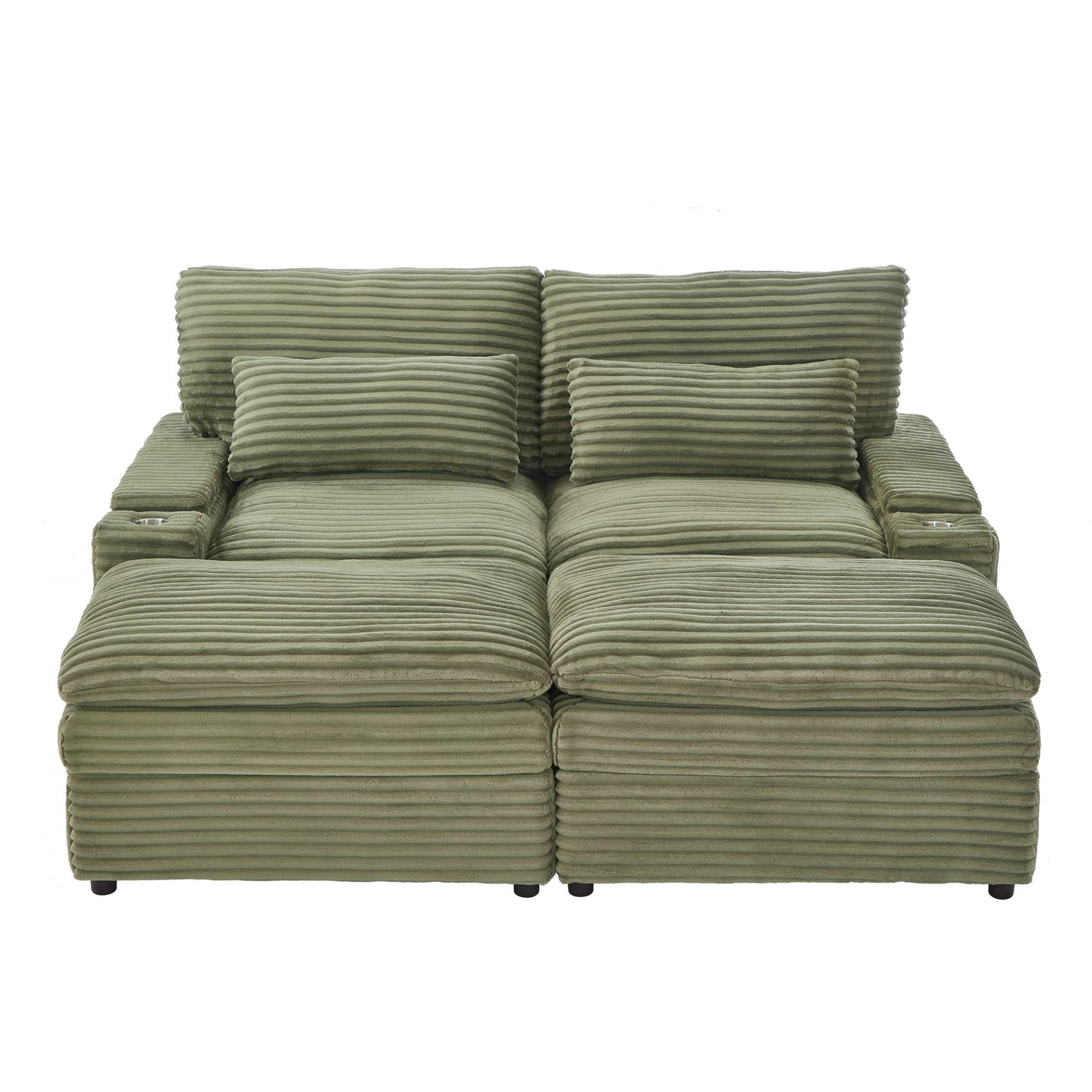 Convertible Loveseat With Usb and Storage Sofa