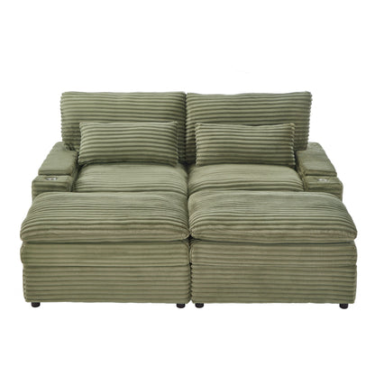 Convertible Loveseat With Usb and Storage Sofa