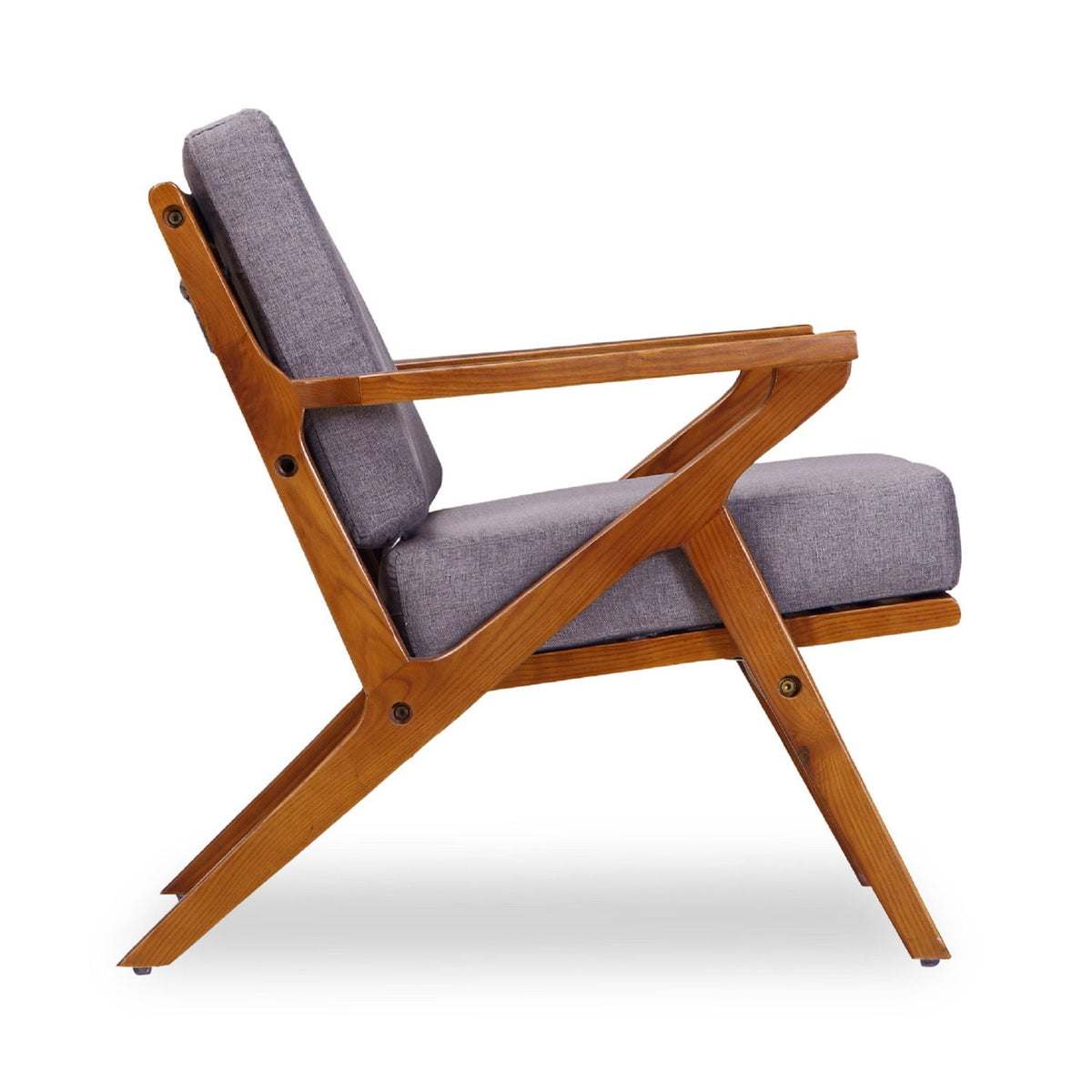 Martelle Accent Armchair by HouseOfZazla with wooden frame and gray cushions on Tampa Home & Garden Store