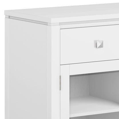 Handcrafted white sideboard buffet with drawer fronts and open shelf on Tampa Home & Garden Store