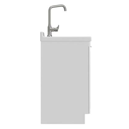 White laundry vanity with chrome gooseneck faucet by HouseOfZazla on Tampa Home & Garden Store
