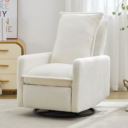 Cozy Swivel Glider Recliner Chair and Leg Rest
