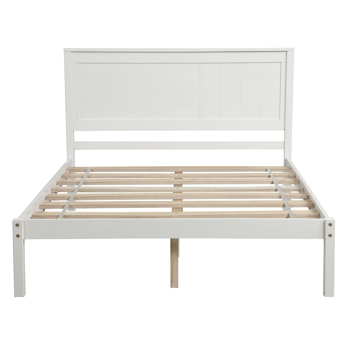 Strong Espresso Wood Platform Bed and Headboard