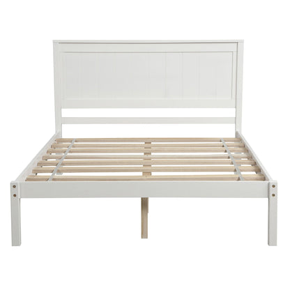 Strong Espresso Wood Platform Bed and Headboard