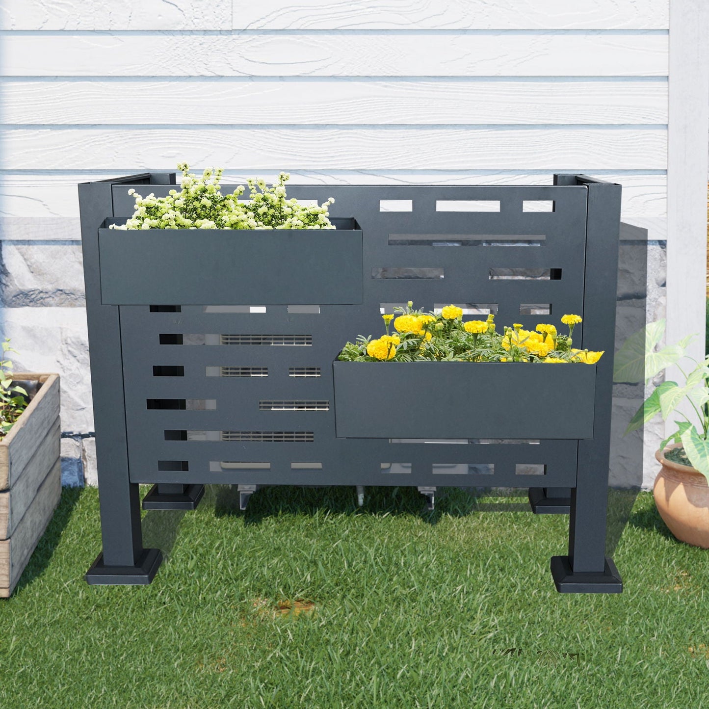 Air Conditioner Privacy Fence Cover and 3 Panels