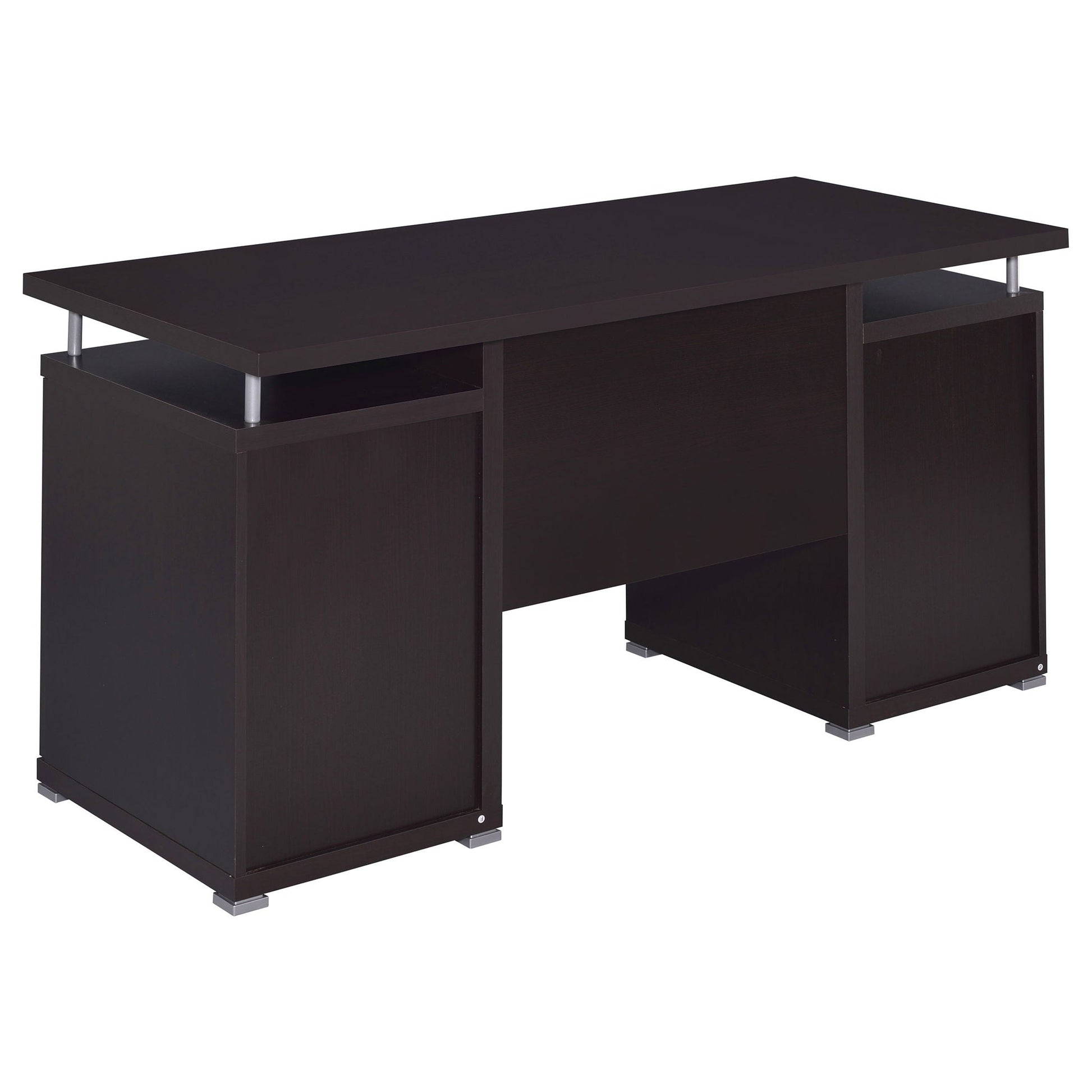 Rochelle 2-Drawer Office Desk in dark espresso with metal supports by HouseOfZazla on Tampa Home & Garden Store