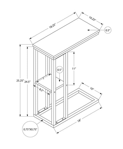 C Shaped Accent Table Marble Look and Modern