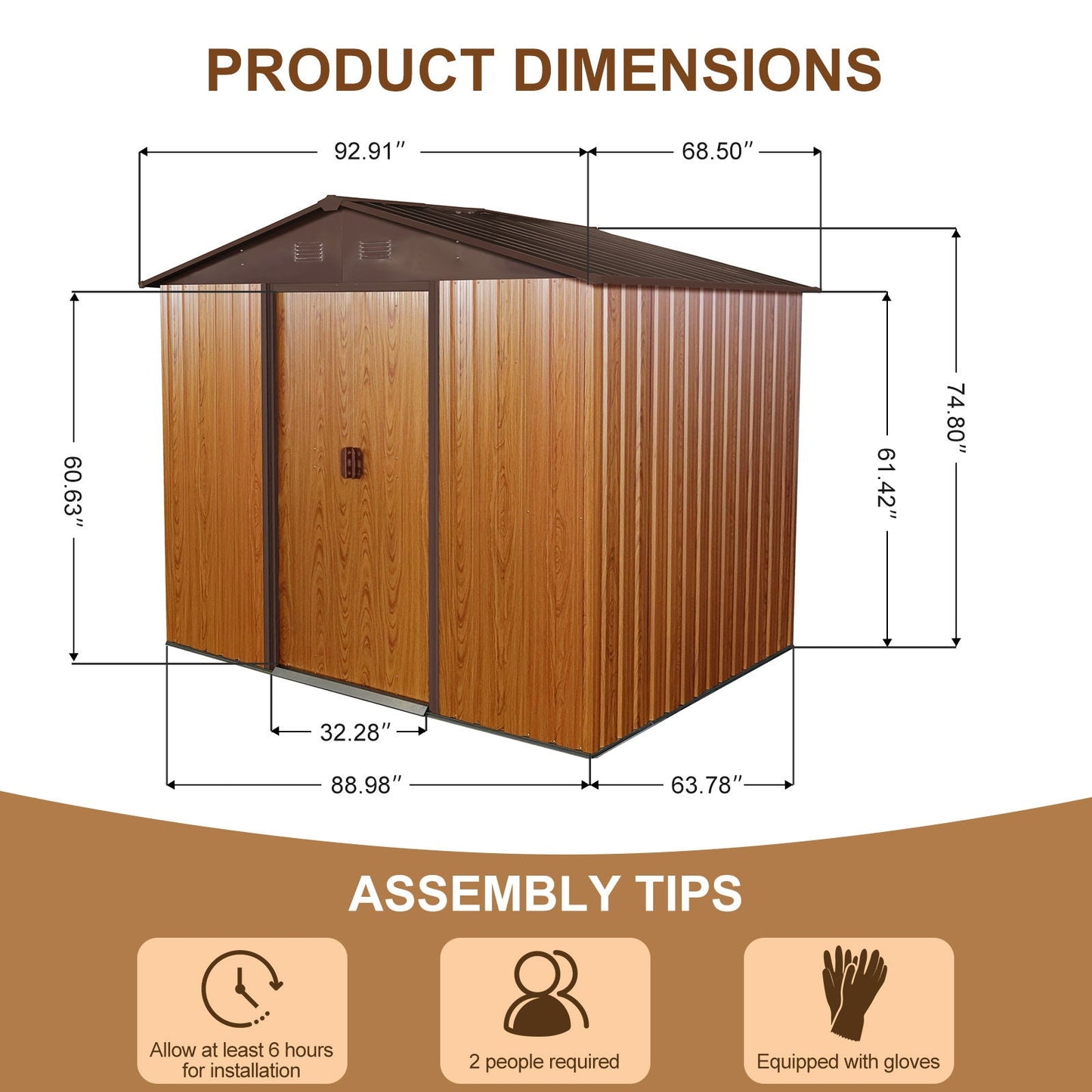 Outdoor Metal Storage Shed And Floor Base