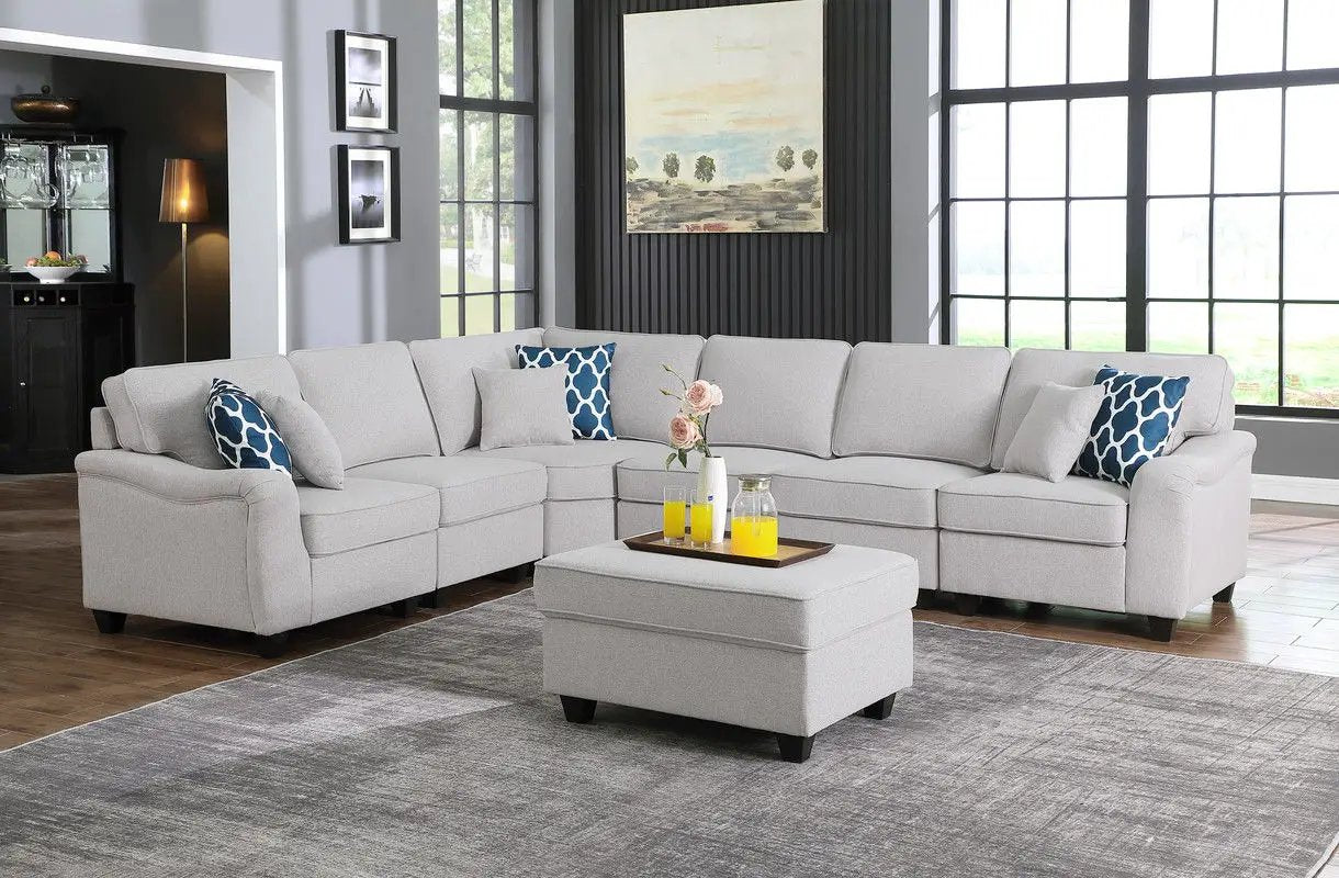 Leo Comfort Modular Sofa and Ottoman Set