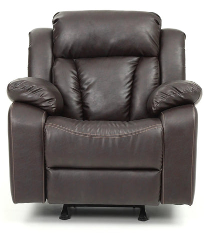 Comfortable Rocking Motion Recliner brown leather with padded arms by Unique Piece Furniture on Tampa Home & Garden Store