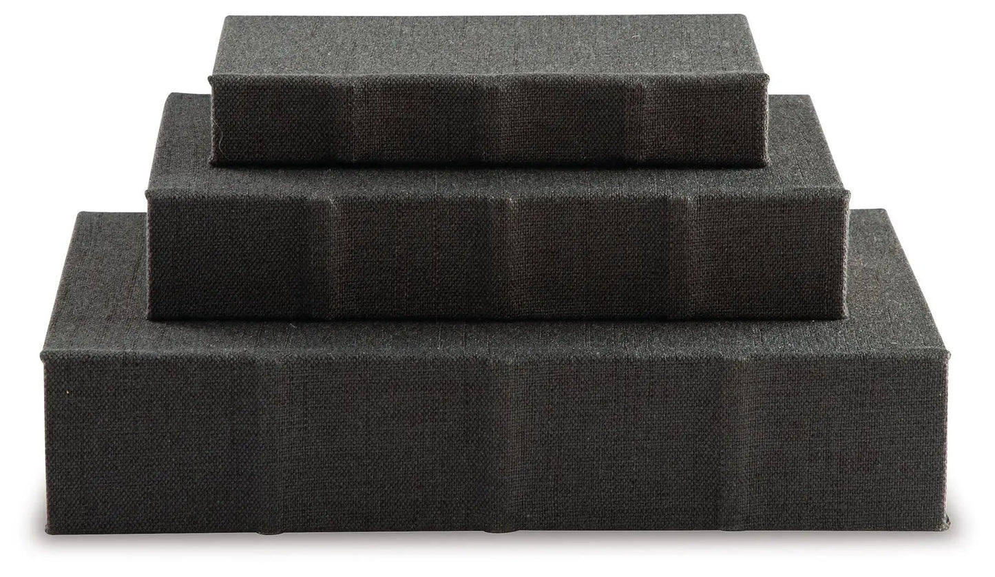 Jolina Linen Box Set of 3 Keepsake Boxes