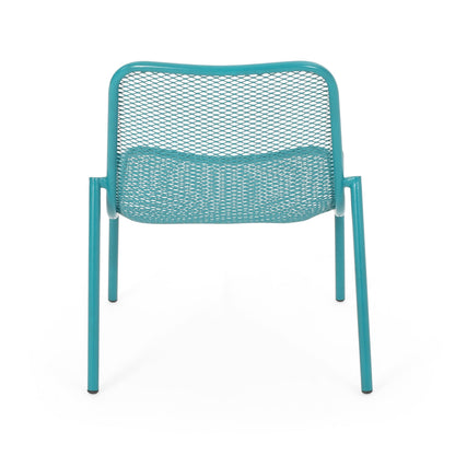 Kincaid Outdoor Teal Mesh and Iron Patio Set