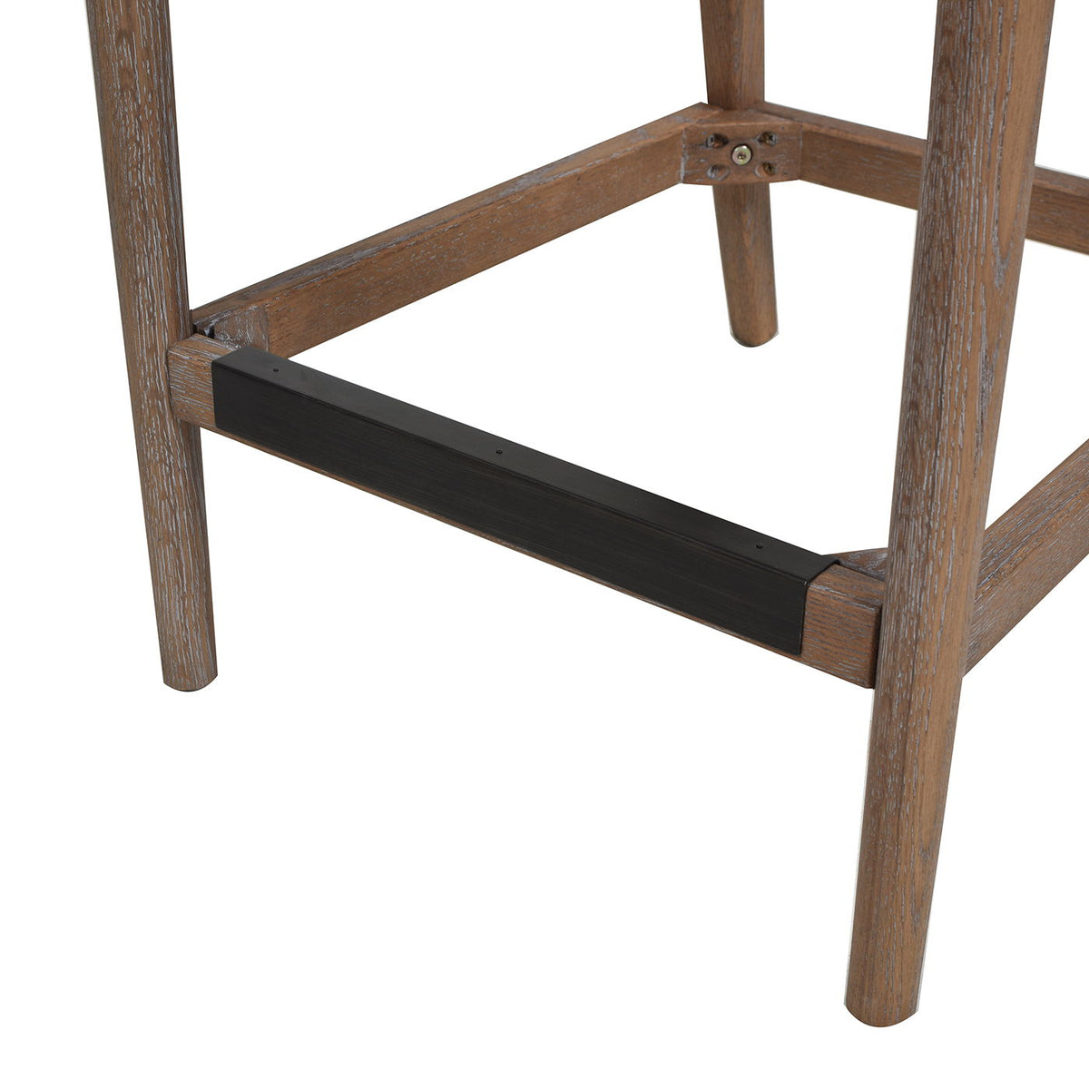 Curved back cane counter stools set of 2 in weathered wood with black footrest by HouseOfZazla on Tampa Home & Garden Store