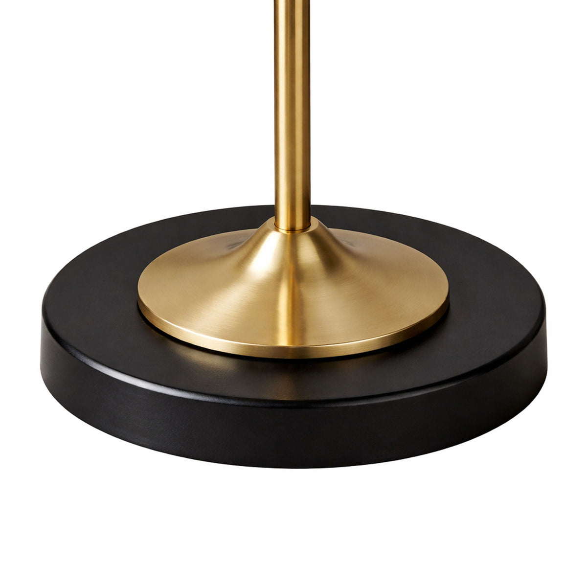 Axis Floor Lamp by HouseOfZazla with black circular base and gold brass stem on Tampa Home & Garden Store