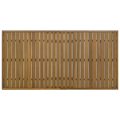 Single acacia wood outdoor slatted panel fence in brown finish on Tampa Home & Garden Store