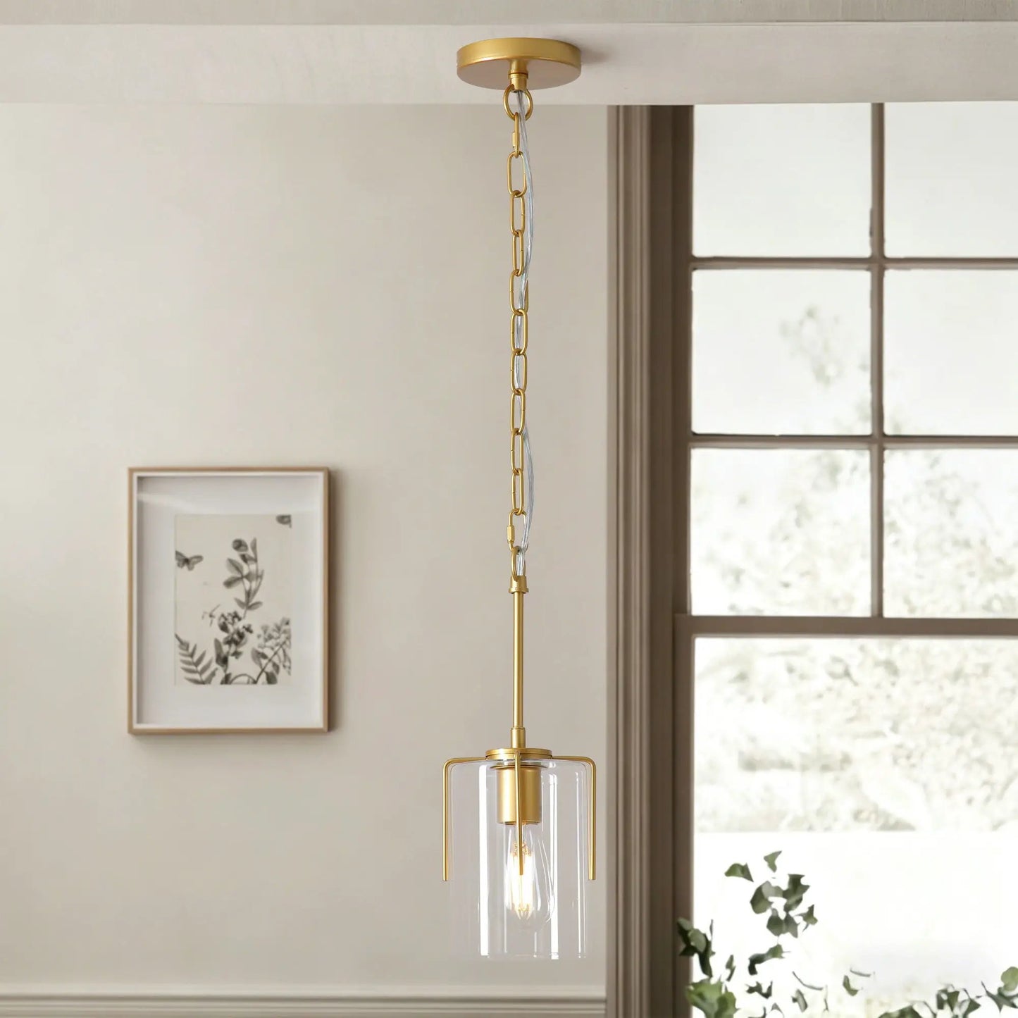 Adjustable Pendant Lighting with Wood Grain