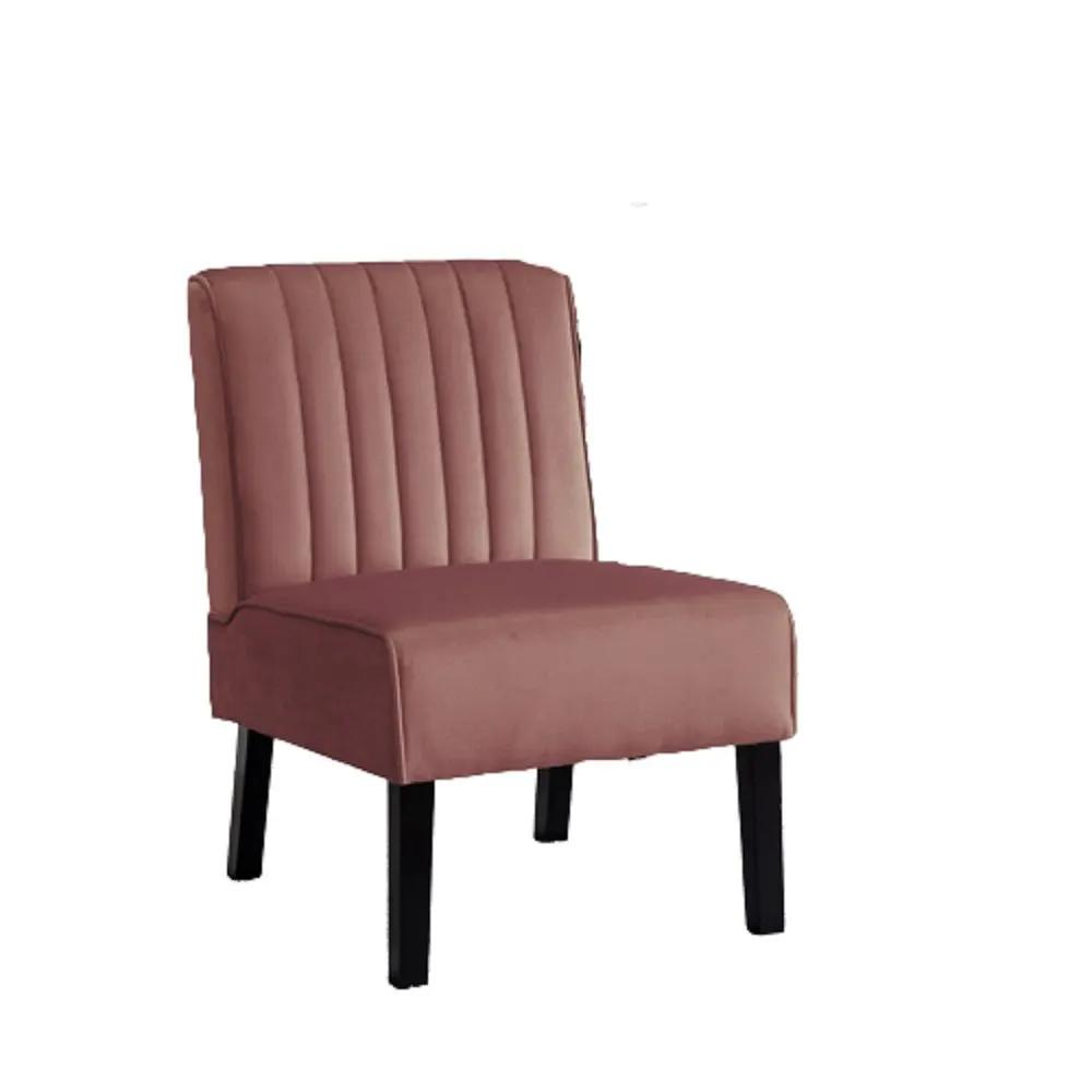 Reese Mid-Century Modern Accent Chair Set of 2 in blush pink velvet with black legs on Tampa Home & Garden Store