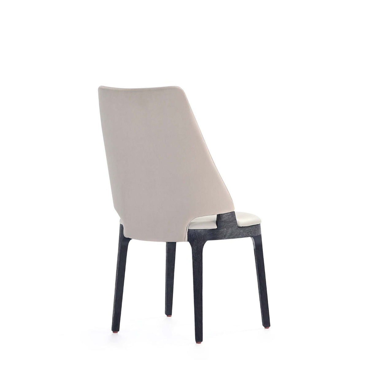 Kara dining chair beige upholstered back with solid beech wood frame and dark legs on Tampa Home & Garden Store