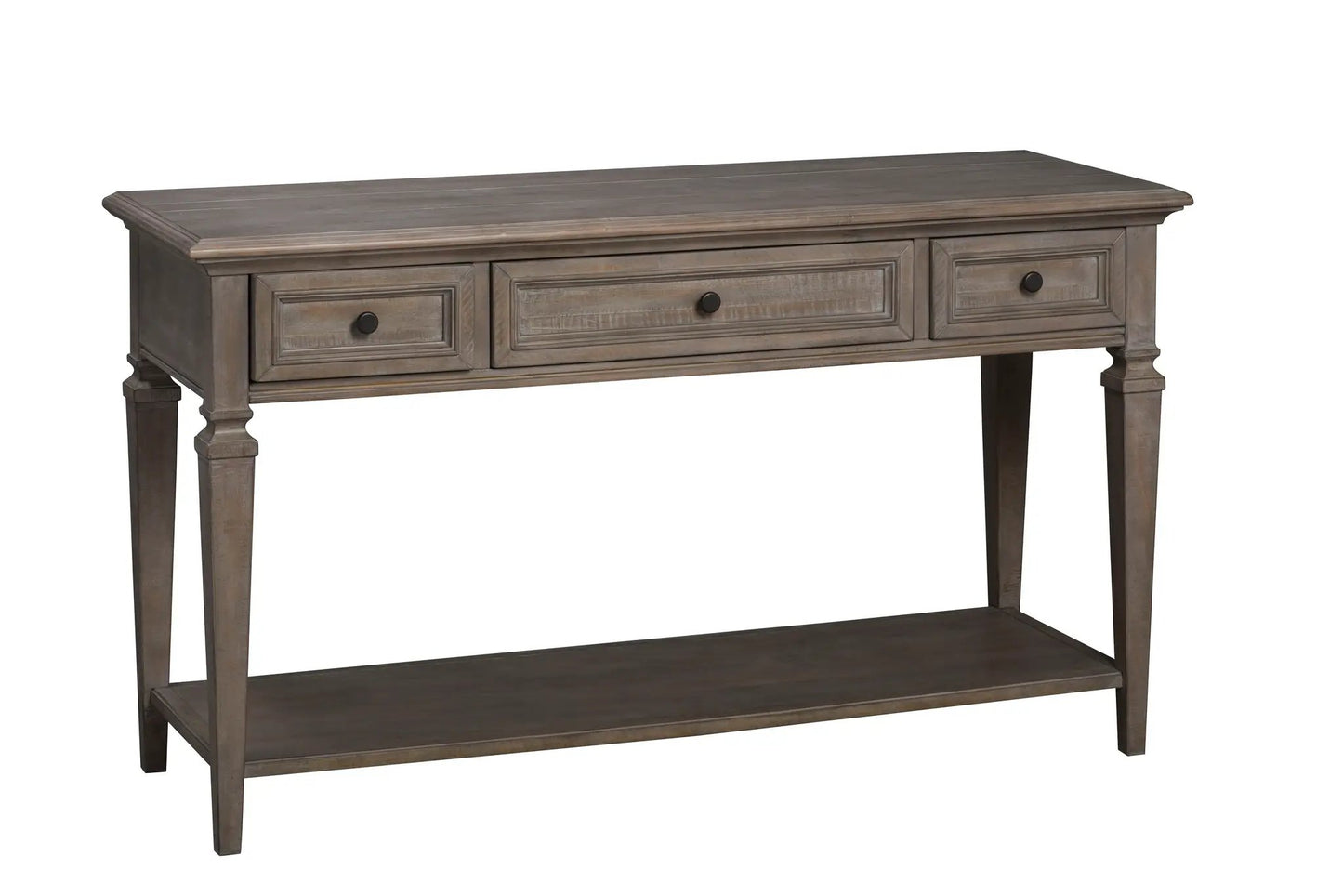Lancaster Rectangular Sofa Table Dove Tail Gray with 3 drawers and lower shelf on Tampa Home & Garden Store