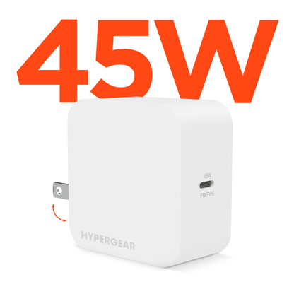 PD45W USB-C Wall Charger white plastic, Best Product Finds branding on packaging on Tampa Home & Garden Store